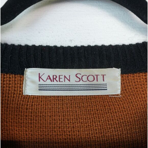 Vintage Karen Scott Wool Blend Cardigan Sz S EUC Classic Office Workwear Career - Picture 8 of 8
